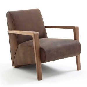 Sillón de piel Sanami de La Redoute