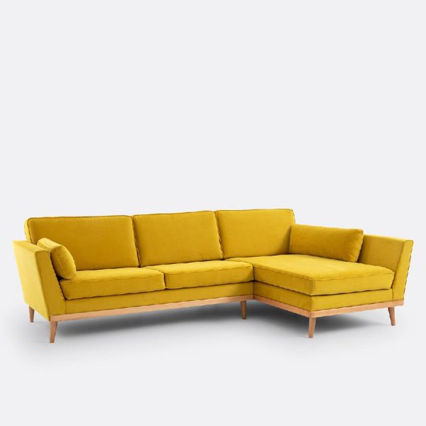 Sofá amarillo con chaiselongue Tasie de La Redoute