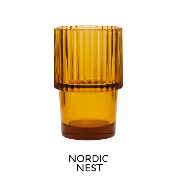Vaso Rills de cristal ámbar de Nordic Nest