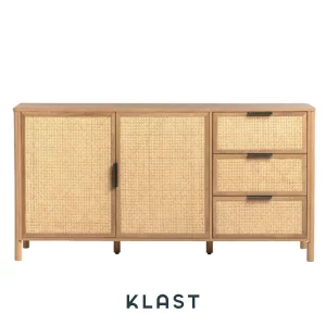 Aparador Bent de madera y ratán de Klast