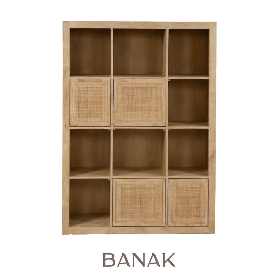 Estantería Jairo de madera y ratán de Banak