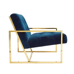 Goldfinger blue armchair by Jonathan Adler