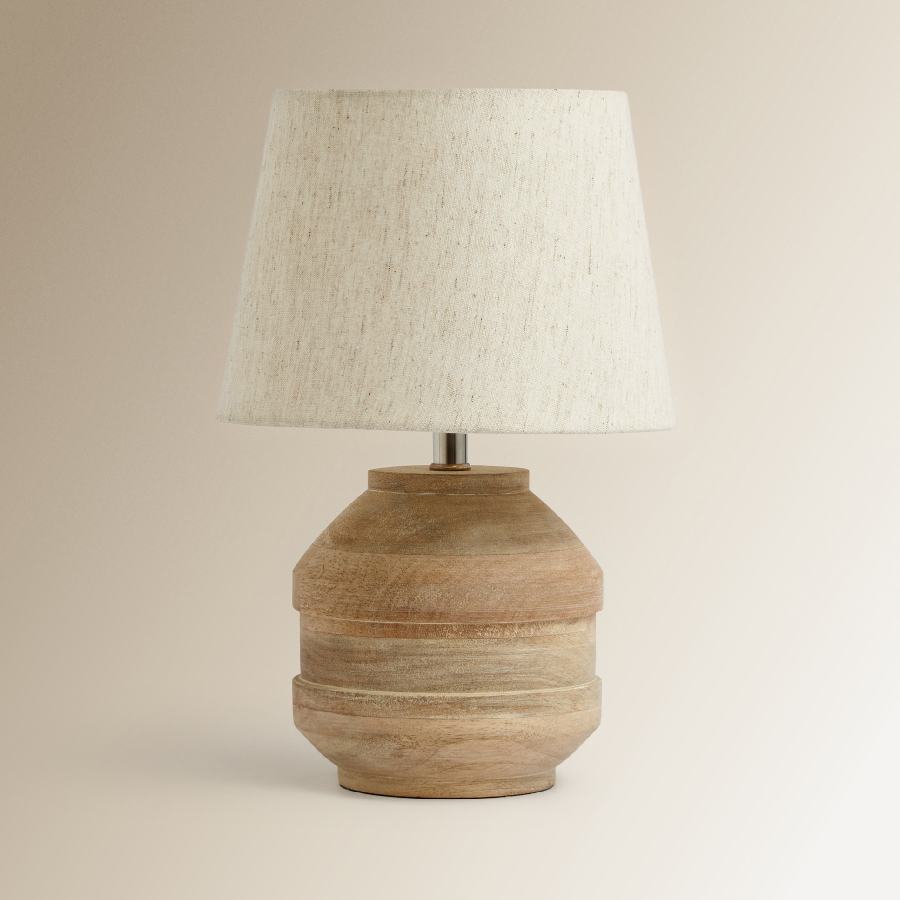 Lámpara de mesa de madera Carol de El Corte Inglés