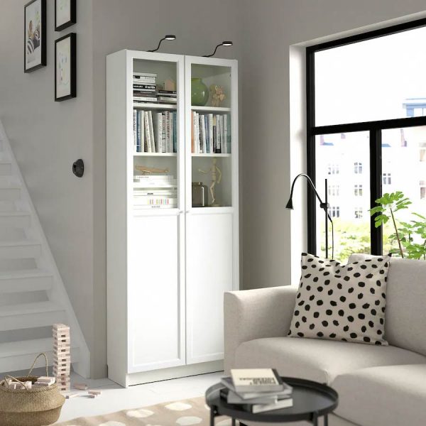 Librería Billy Oxberg blanca de Ikea