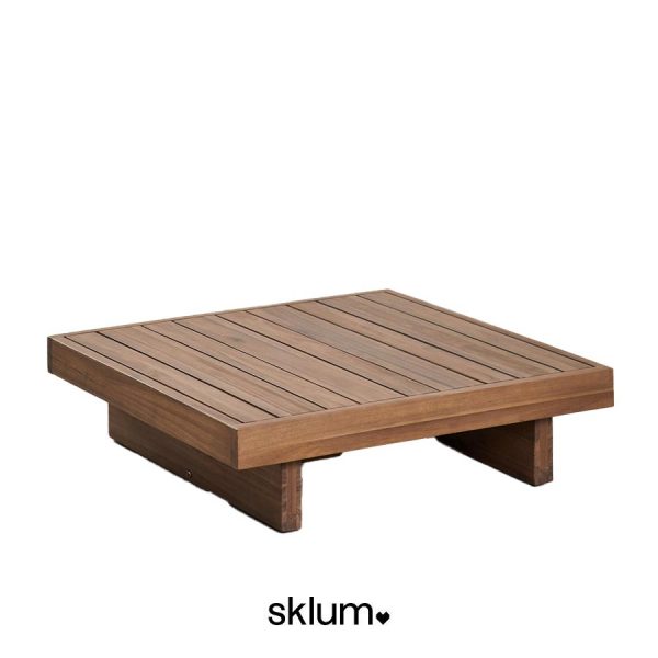 Mesa de centro para jardín cuadrada en madera de acacia Dailin de Sklum