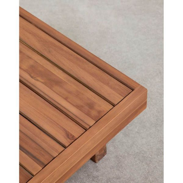 Mesa de centro para jardín cuadrada en madera de acacia Dailin de Sklum