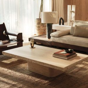 Ramsey travertine coffee table by Soho Home