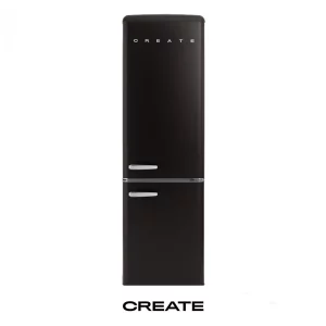 Retro style combi fridge in black by Create