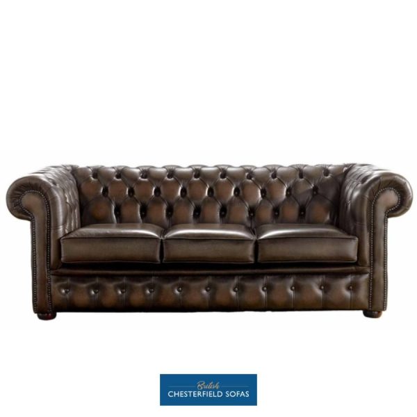 Chesterfield Classic Antique Brown 3 Seater Sofa