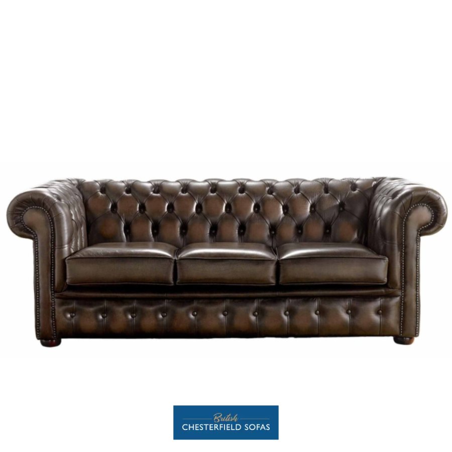 Chesterfield Classic leather 3 seater sofa