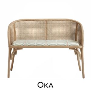Etreinte Areca rattan bench by OKA