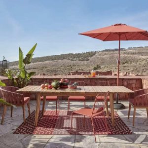 Mesa de jardín extensible de madera Garda