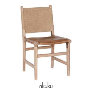 Nayan leather chair by Nkuku
