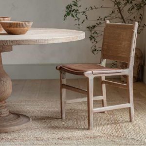 Nayan leather chair by Nkuku