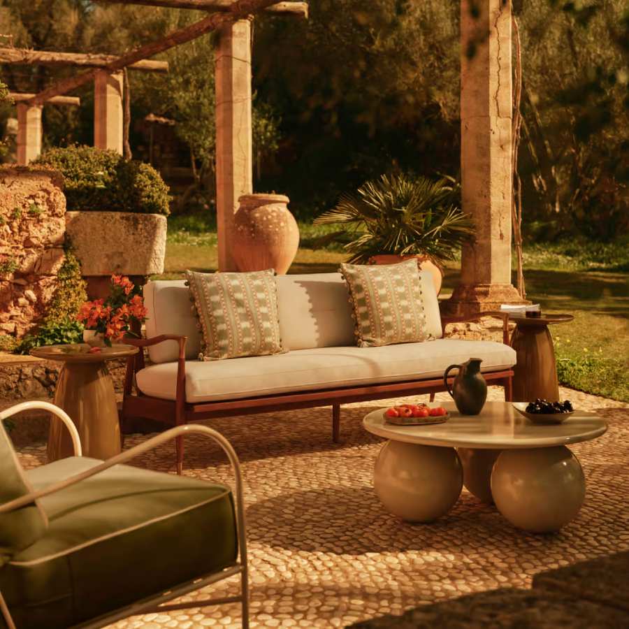 Outdoor wooden sofa