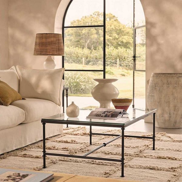 Pompidou Coffee table<br> Metal and glass<br> OKA - Image 3
