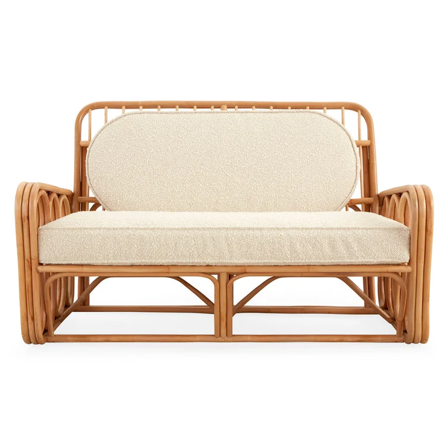 Riviera rattan sofa by Jonathan Adler
