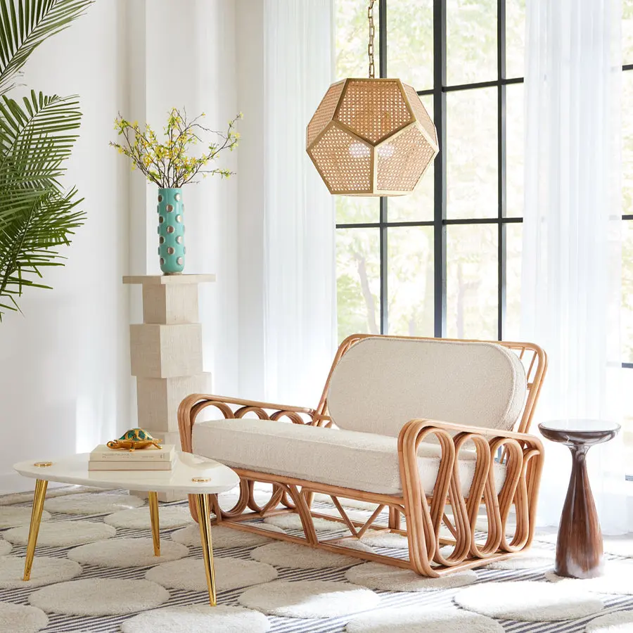 Riviera rattan sofa by Jonathan Adler