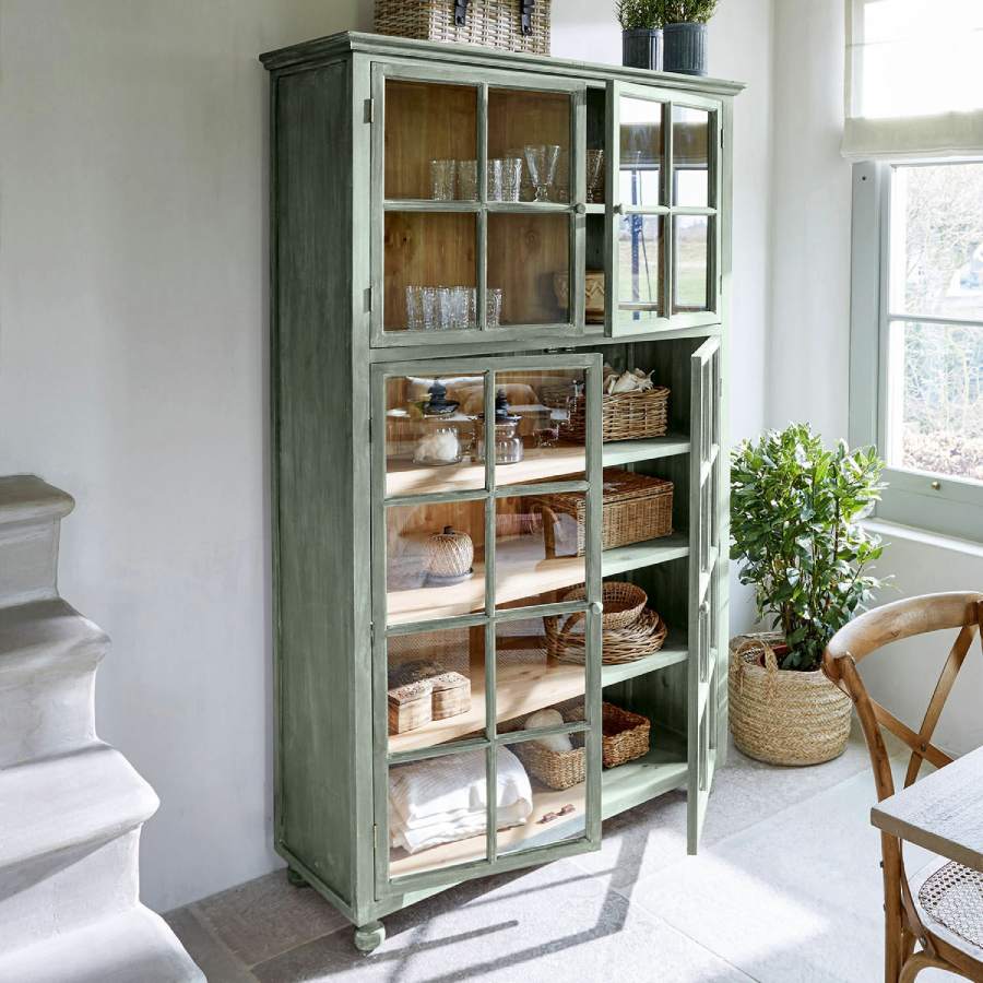 Vaisselier Bellac vert vieilli de Loberon