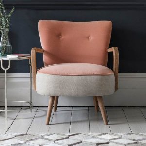 Calvin pink armchair by Atkin and Thyme