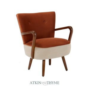 Calvin rust armchair by Atkin and Thyme