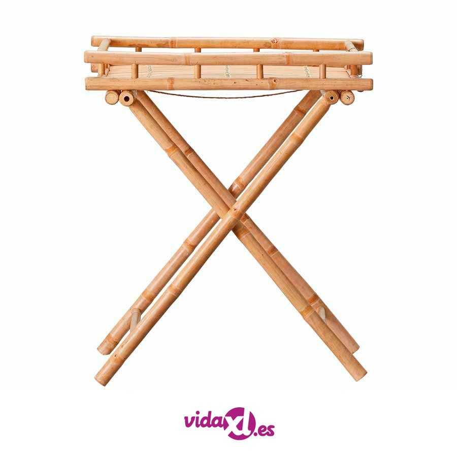 Mesa de jardín de bambú plegable