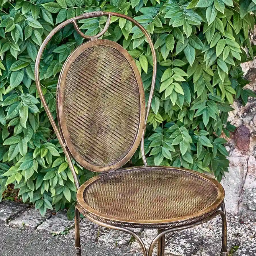 Parwaha iron garden chair by Nkuku