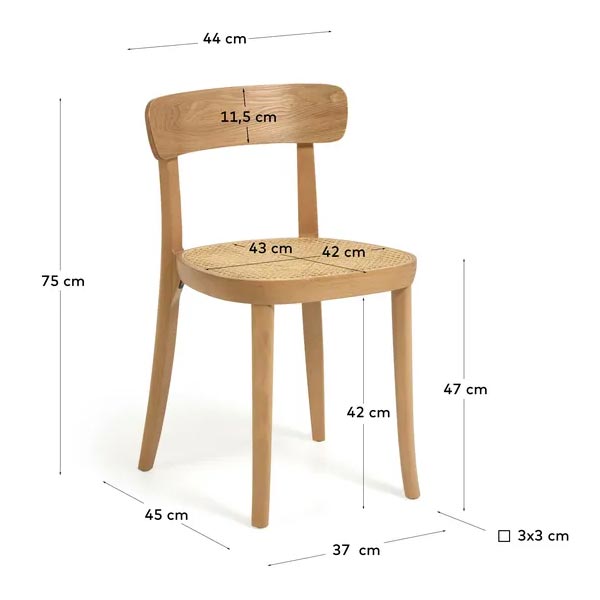 Dimensions de la chaise Romane
