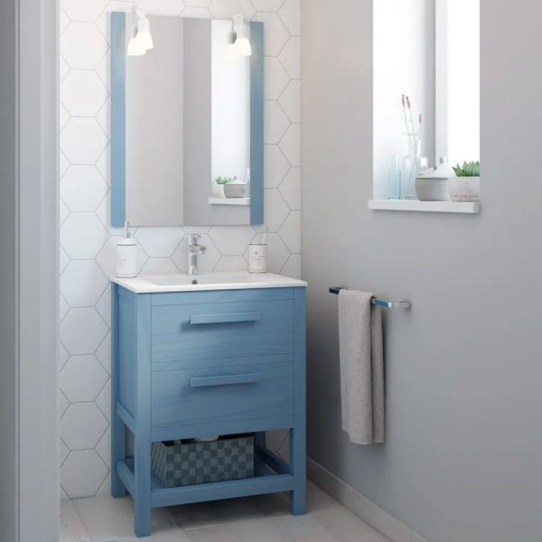 Mueble de lavabo Amazonia azul de Leroy Merlin