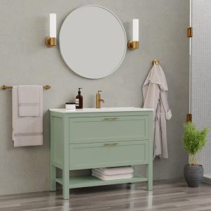 Mueble de lavabo Kende verde de Leroy Merlin