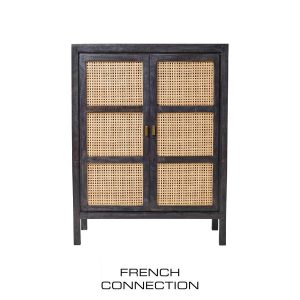 Black cane cabinet from French Connection