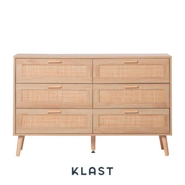 Cómoda de madera y ratán Tahiti de Klast Home