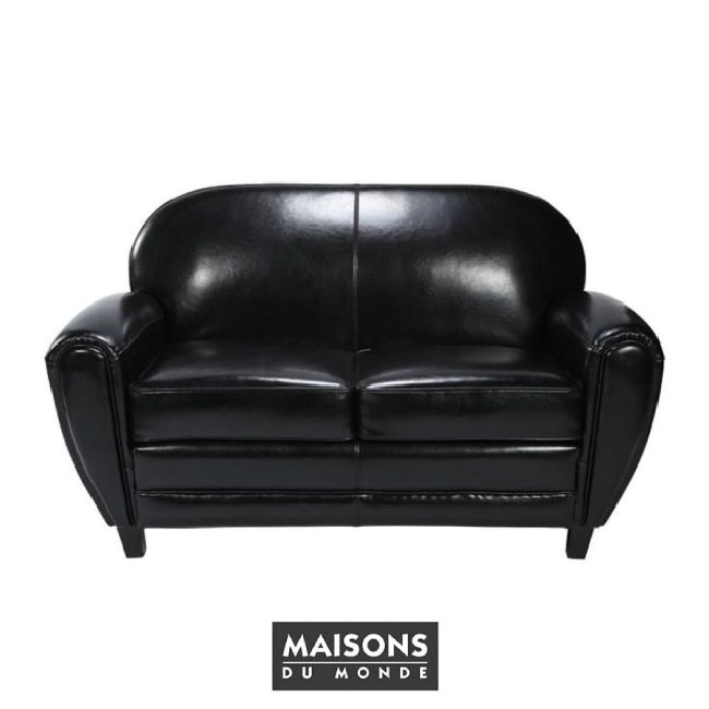 Canapé Club noir deux places