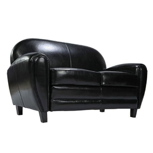 Canapé Club noir deux places