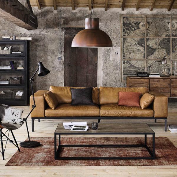 Sofá de piel Wellington de Maisons du Monde