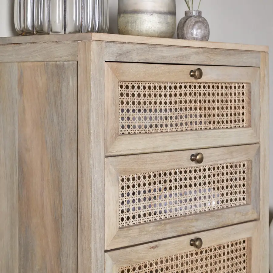 Kanz mango wood chest of drawers by Nkuku