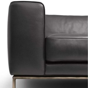 Roger black leather sofa by Daytona