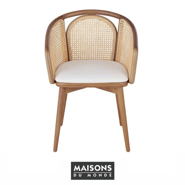 Silla Bree de madera y ratán de Maisons du Monde