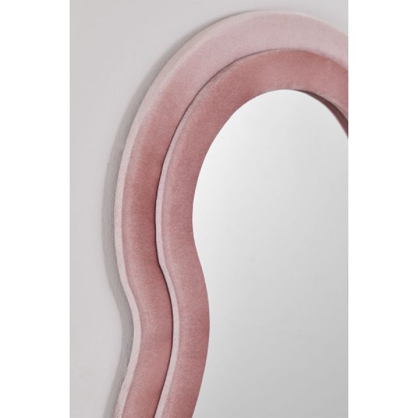 Espejo Evelyn de terciopelo rosa de Sklum