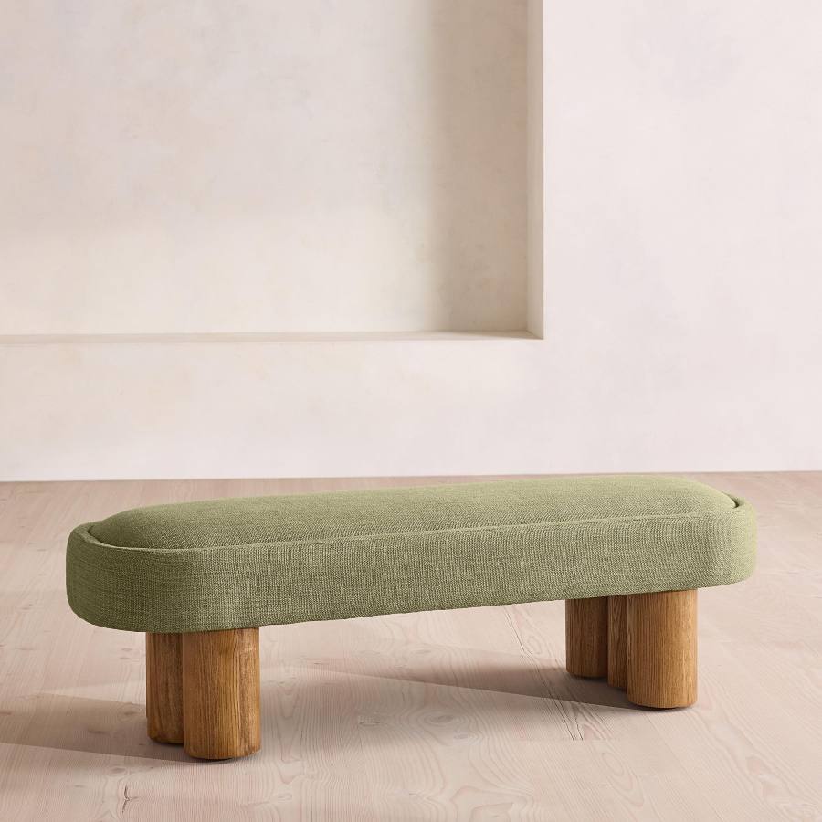 Nieve linen bench by Soho Home