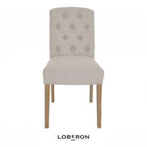 Silla Fulden tapizada en lino de Loberon