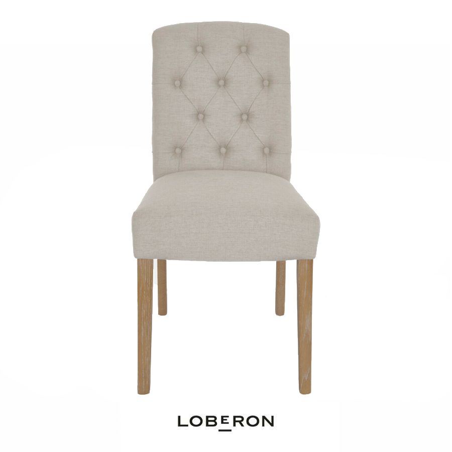 Silla Fulden tapizada en lino de Loberon