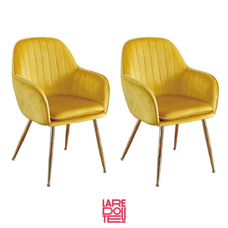 Yellow velvet dining chairs from La Redoute WunderHome