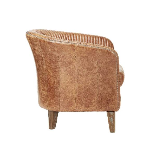 Crosby aged leather armchair by OKA