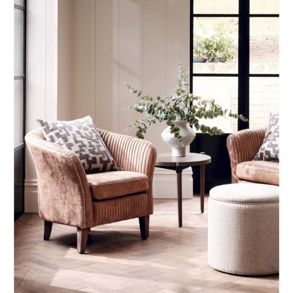 Crosby aged leather armchair by OKA