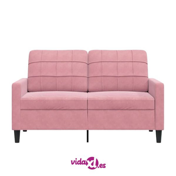Sofá rosa de dos plazas de VidaXL