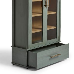 Herbert cabinet in seafoam green wood by OKA