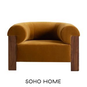 Eldon mustard armchair by Soho Home