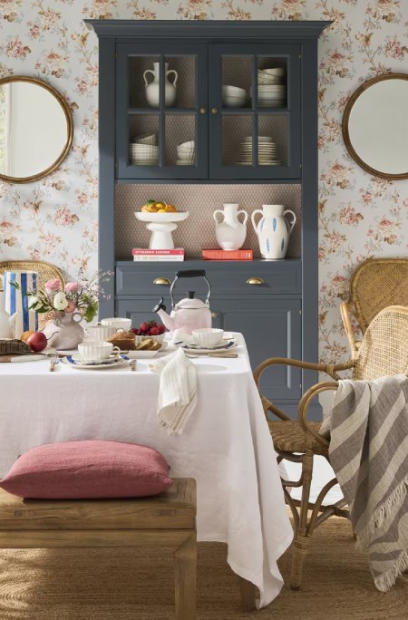 Papel pintado vintage flores