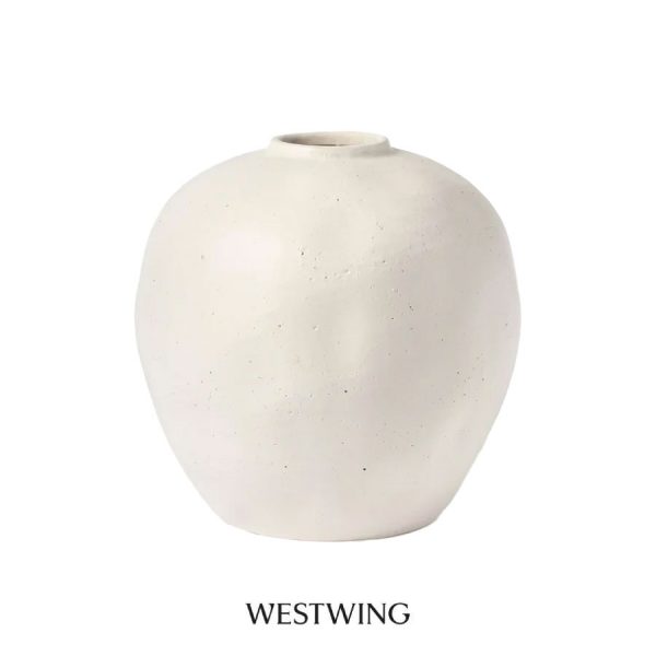 Vase Bruno en grès blanc cassé